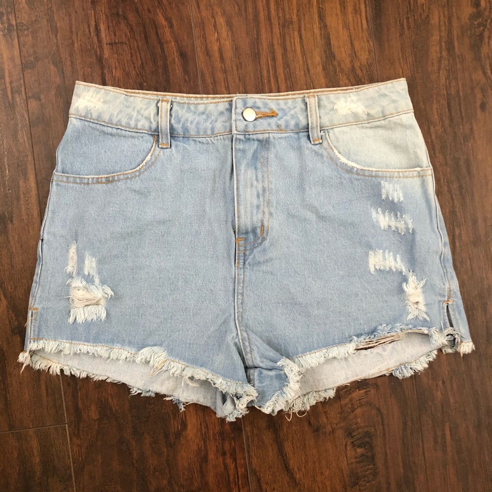 Dainty Hooligan High Waist Blue Denim Shorts